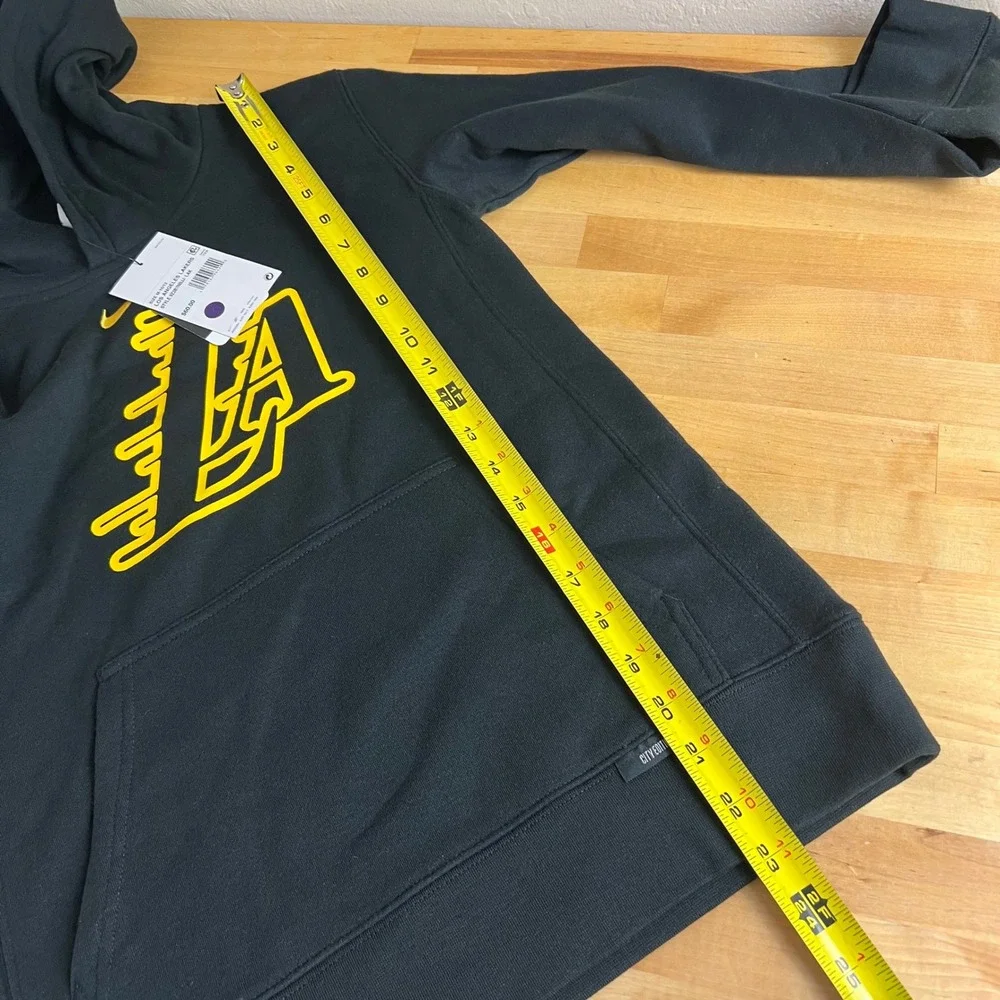 Los Angeles Lakers Kids Size M 10/12 Nike Hoodie Black Yellow New NBA Pullover